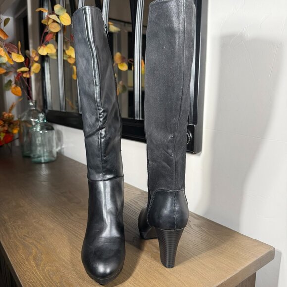 White Mountain Black Heeled Knee-High Boots – Never Worn - Picture 3 of 16